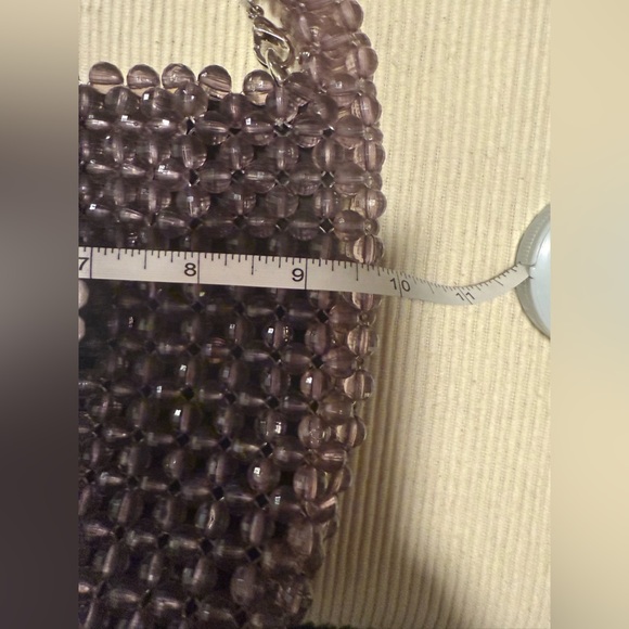 Bouffants & Broken Hearts Purple and White Mini Bag with Skull Design - Picture 9 of 10